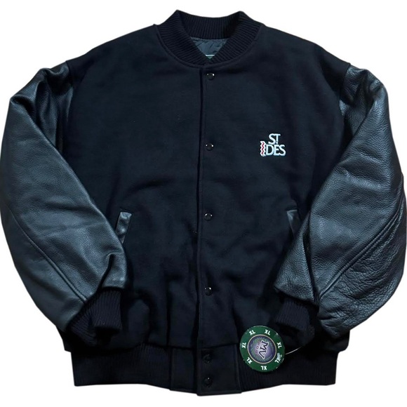 MV Sport Black Bomber Varsity Jacket